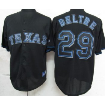Texas Rangers #29 Adrian Beltre Black Fashion Jersey