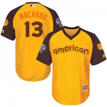 Manny Machado Gold 2016 MLB All-Star Jersey - Men's American League Baltimore Orioles #13 Cool Base Game Collection