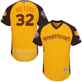 Matt Wieters Gold 2016 All-Star Jersey - Men's American League Baltimore Orioles #32 Flex Base Majestic MLB Collection Jersey