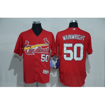 Men's St. Louis Cardinals #50 Adam Wainwright Red 2016 Flexbase Majestic Baseball Jersey