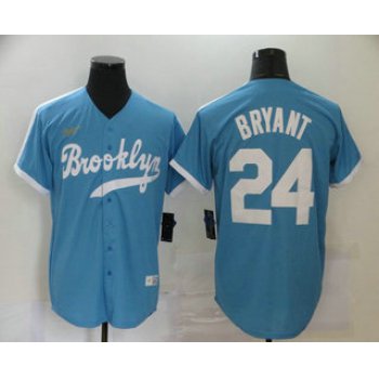 Men's Los Angeles Dodgers #24 Kobe Bryant Light Blue Stitched MLB Cool Base Cooperstown Collection Nike Jersey