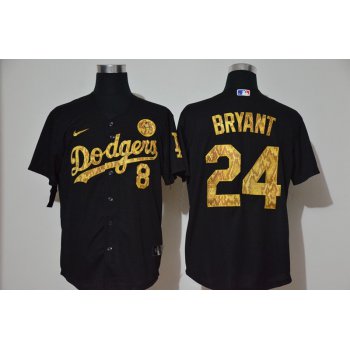 Men's Los Angeles Dodgers #8 #24 Kobe Bryant Black Camo Fashion Stitched MLB Cool Base Nike Jersey