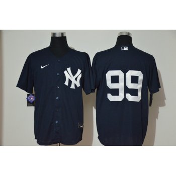 Men's New York Yankees #99 Aaron Judge No Name Navy Blue Stitched MLB Cool Base Nike Jersey