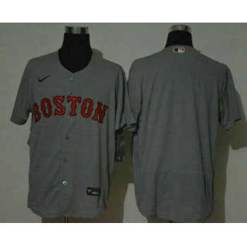 Men's Boston Red Sox Blank Grey Stitched MLB Flex Base Nike Jersey