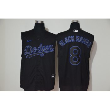 Men's Los Angeles Dodgers #8 Kobe Bryant Black Mamba Lights Out Black Fashion 2020 Cool and Refreshing Sleeveless Fan Stitched MLB Nike Jersey