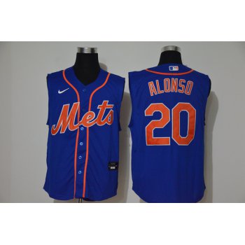 Men's New York Mets #20 Pete Alonso Blue 2020 Cool and Refreshing Sleeveless Fan Stitched MLB Nike Jersey