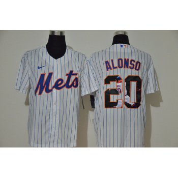 Men's New York Mets #20 Pete Alonso White Unforgettable Moment Stitched Fashion MLB Cool Base Nike Jersey