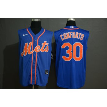 Men's New York Mets #30 Michael Conforto Blue 2020 Cool and Refreshing Sleeveless Fan Stitched MLB Nike Jersey