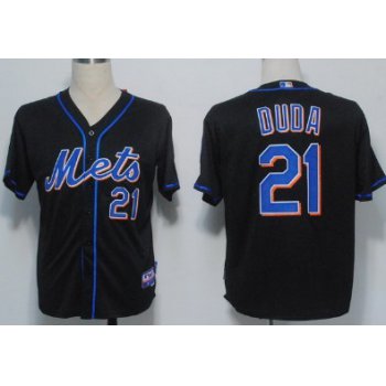 New York Mets #21 Lucas Duda Black Jersey