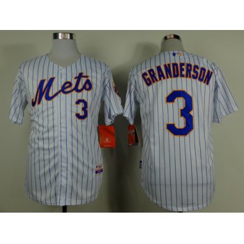 New York Mets #3 Curtis Granderson White Pinstripe Jersey