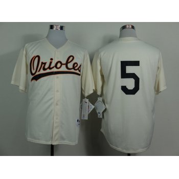 Baltimore Orioles #5 Brooks Robinson 1954 Cream Jersey