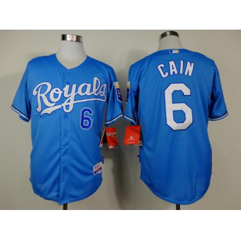 Kansas City Royals #6 Lorenzo Cain Light Blue Jersey