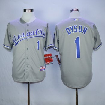 Men's Kansas City Royals #1 Jarrod Dyson Gray Road Cool Base Baseball Jersey