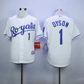 Men's Kansas City Royals #1 Jarrod Dyson White Home Cool Base Baseball Jersey
