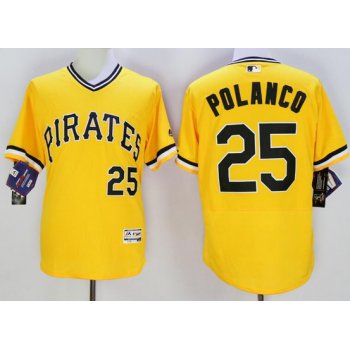 Men's Pittsburgh Pirates #25 Gregory Polanco Yellow Flexbase 2016 MLB Player Jersey