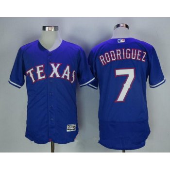 Men's Texas Rangers #7 Ivan Rodriguez Retired Royal Blue Stitched MLB Majestic Flex Base Jersey
