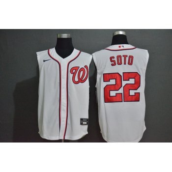 Men's Washington Nationals #22 Juan Soto White 2020 Cool and Refreshing Sleeveless Fan Stitched MLB Nike Jersey