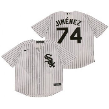 Men's Chicago White Sox #74 Eloy Jimenez White Pinstripe Stitched MLB Cool Base Nike Jersey