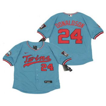 Men's Minnesota Twins #24 Josh Donaldson Light Blue Stitched MLB Flex Base Nike Jersey