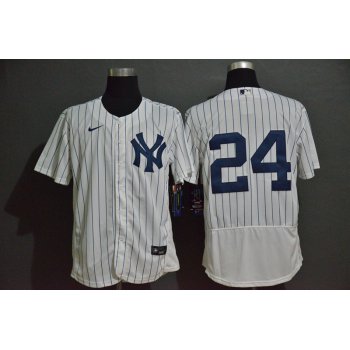 Men's New York Yankees #24 Gary Sanchez White Home No Name Stitched MLB Flex Base Nike Jersey