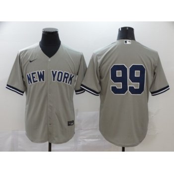Men's New York Yankees #99 Aaron Judge Gray No Name Stitched MLB Cool Base Nike Jersey