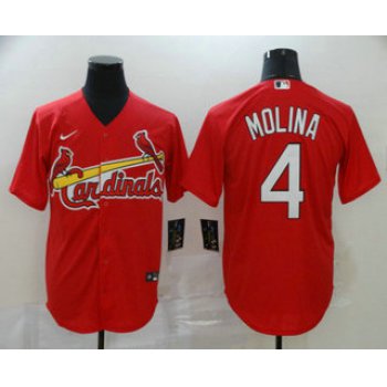 Men's St. Louis Cardinals #4 Yadier Molina Red Stitched MLB Cool Base Nike Jersey