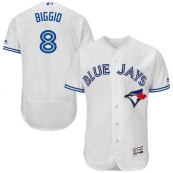 Men's Toronto Blue Jays #8 Cavan Biggio Authentic White Flex Base Home Collection Jersey