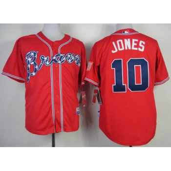 Atlanta Braves #10 Chipper Jones 2014 Red Jersey