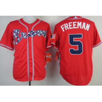 Atlanta Braves #5 Freddie Freeman 2014 Red Jersey