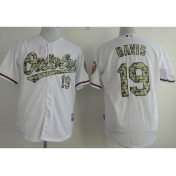 Baltimore Orioles #19 Chris Davis White With Camo Jersey