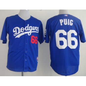Los Angeles Dodgers #66 Yasiel Puig Blue Jersey