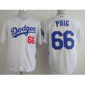 Los Angeles Dodgers #66 Yasiel Puig White Jersey