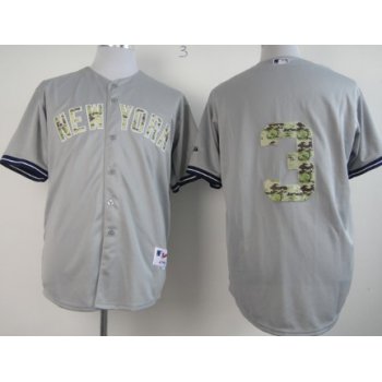 New York Yankees #3 Babe Ruth Gray With Camo Jersey