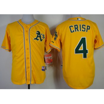 Oakland Athletics #4 Coco Crisp Yellow Jersey