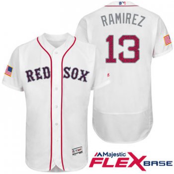 Men's Boston Red Sox #50 Hanley Ramirez White Stars & Stripes Fashion Independence Day Stitched MLB Majestic Flex Base Jersey