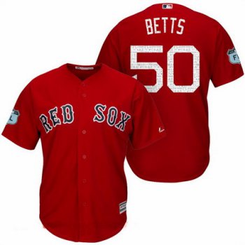Men's Boston Red Sox #50 Mookie Betts Red 2017 Spring Training Stitched MLB Majestic Cool Base Jersey