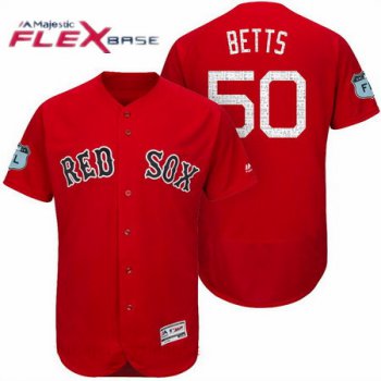 Men's Boston Red Sox #50 Mookie Betts Red 2017 Spring Training Stitched MLB Majestic Flex Base Jersey