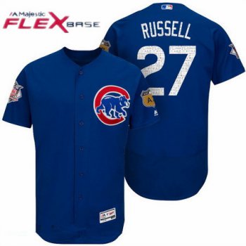 Men's Chicago Cubs #27 Addison Russell Royal Blue 2017 Spring Training Stitched MLB Majestic Flex Base Jersey
