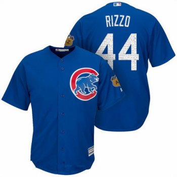 Men's Chicago Cubs #44 Anthony Rizzo Royal Blue 2017 Spring Training Stitched MLB Majestic Cool Base Jersey