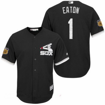 Men's Chicago White Sox #1 Adam Eaton Black 2017 Spring Training Stitched MLB Majestic Cool Base Jersey