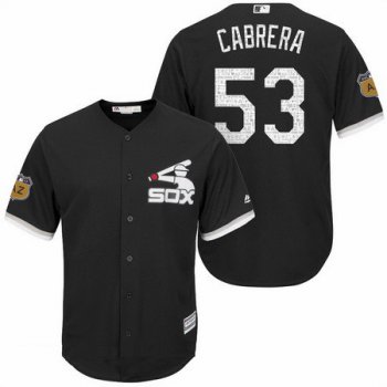 Men's Chicago White Sox #53 Melky Cabrera Black 2017 Spring Training Stitched MLB Majestic Cool Base Jersey