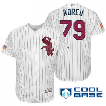 Men's Chicago White Sox #79 Jose Abreu White Stars & Stripes Fashion Independence Day Stitched MLB Majestic Cool Base Jersey