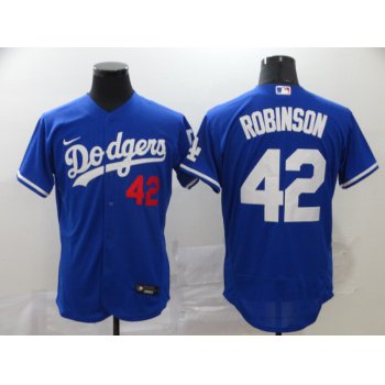 Men's Los Angeles Dodgers #42 Jackie Robinson Blue Stitched MLB Flex Base Nike Jersey