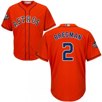 Astros #2 Alex Bregman Orange New Cool Base 2019 World Series Bound Stitched Baseball Jersey