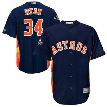 Astros #34 Nolan Ryan Navy Blue New Cool Base 2019 World Series Bound Stitched Baseball Jersey