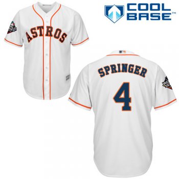 Astros #4 George Springer White New Cool Base 2019 World Series Bound Stitched Baseball Jersey