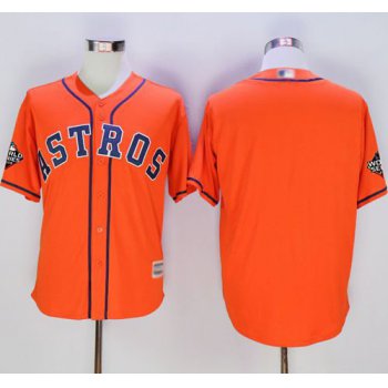 Astros Blank Orange New Cool Base 2019 World Series Bound Stitched Baseball Jersey