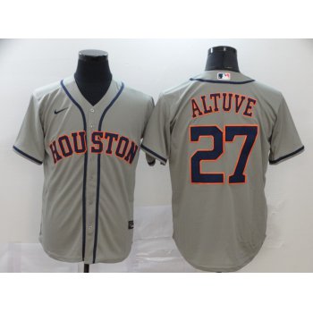 Men's Houston Astros #27 Jose Altuve Gray Stitched MLB Cool Base Nike Jersey