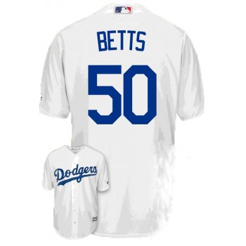 Men's Los Angeles Dodgers #50 Mookie Betts Player Replica White Cool Base Home Jersey