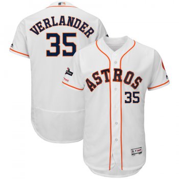 Houston Astros #35 Justin Verlander Majestic 2019 Postseason Authentic Flex Base Player White Jersey